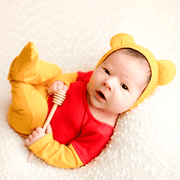 Baby Photography Outfit Set Yellow Honeybee Jumpsuit Hat Bodysuit Props
