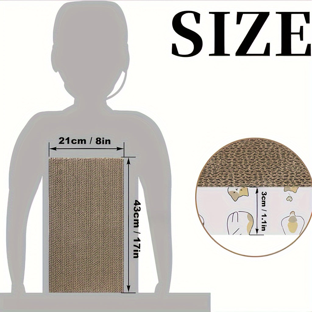 Extra-Large Reversible Corrugated Cardboard Cat Scratch Pad with Non-Slip Base