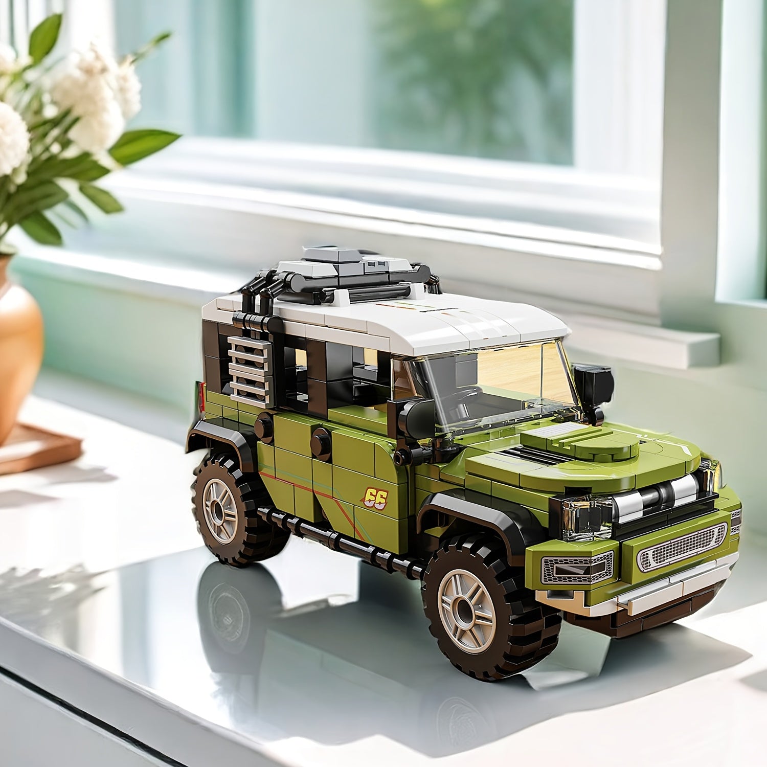 330-Piece Green Off-Road SUV Building Kit for Teens 6+ with ABS Blocks