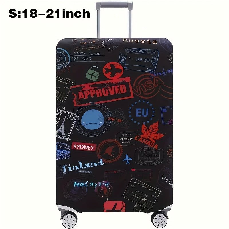 Cartoon Patterned Elastic Luggage Cover for Travel Suitcase or Duffle Case