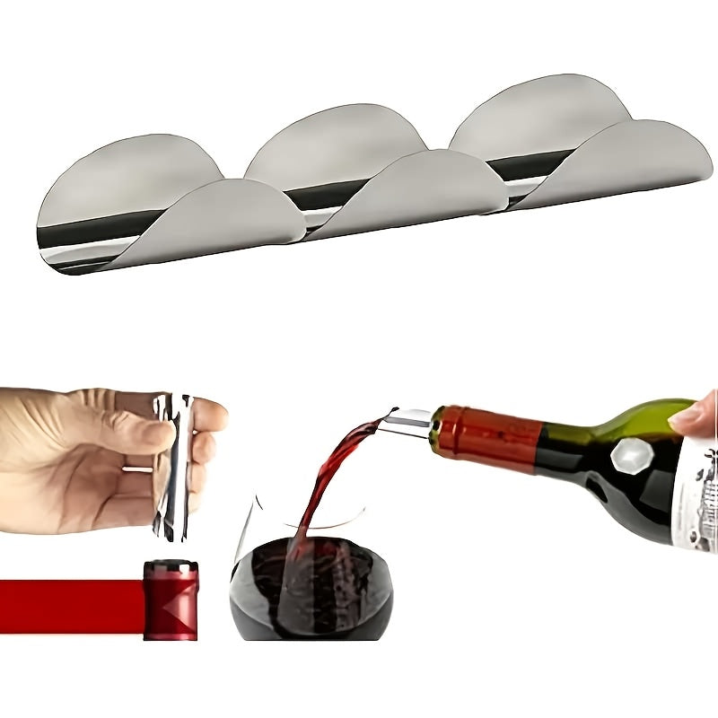 Reusable Silver Foil Wine Pour Stopper PET Material for Beverage Control