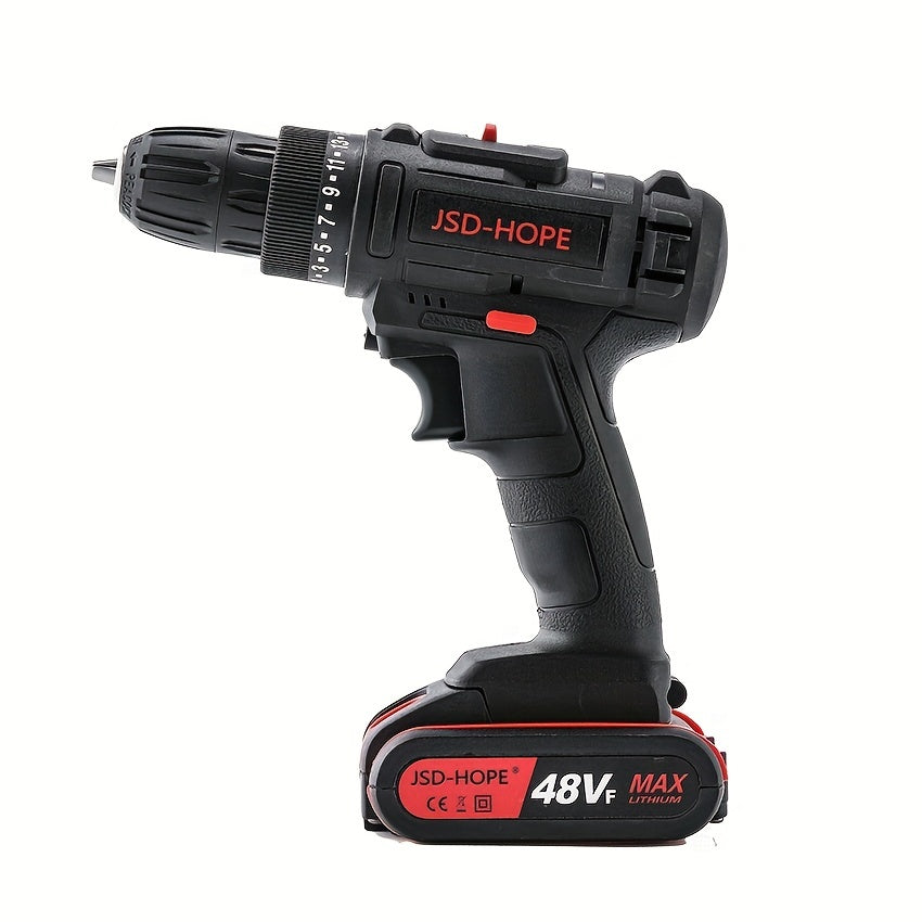 Cordless Mini Hand Drill Set 48V Lithium-Ion with LED Work Light and Type C Charger