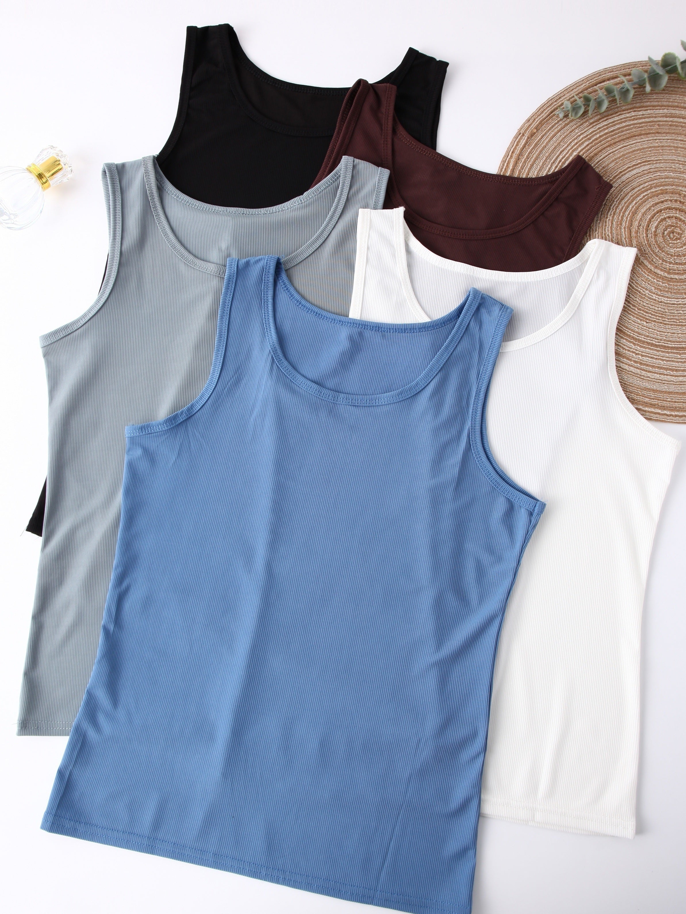 Women's Plus Size Lounge Tank Top Solid Round Neck Sleepwear