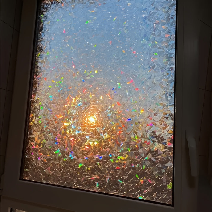 Self-Adhesive PVC Glass Window Film Waterproof Moisture-Resistant UV-Resistant for Bathroom and Living Room