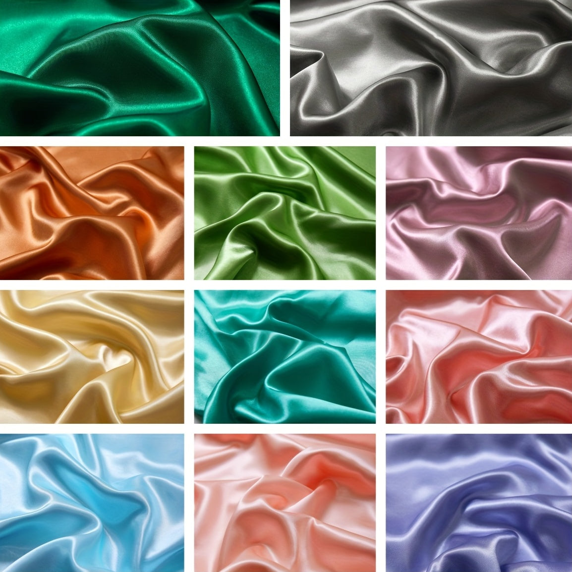 Set of 2 Satin Pillowcases in Multiple Colors 100% Polyester Envelope Closure