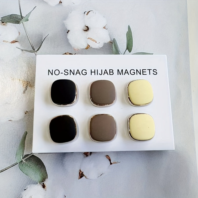 Square Resin Magnetic Buttons Set of 6 for Scarves and Shawls Middle Eastern Style