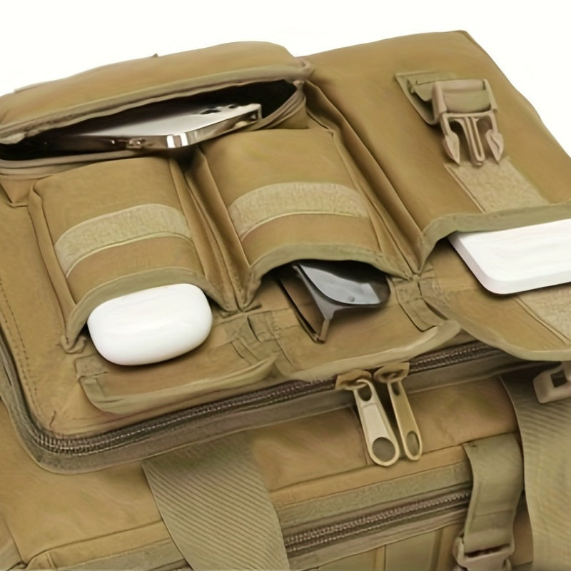 Camo Water-Resistant Backpack with Laptop Compartment and Adjustable Strap