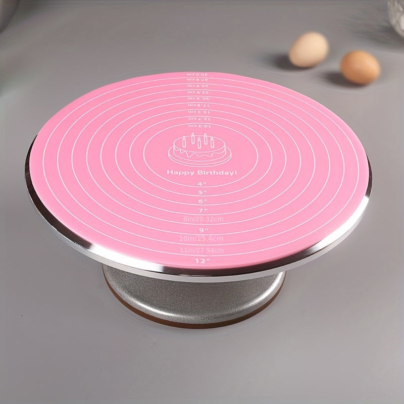 Silicone Baking Mat with Measurements for Cake Turntable Stand Non-Stick Heat Resistant