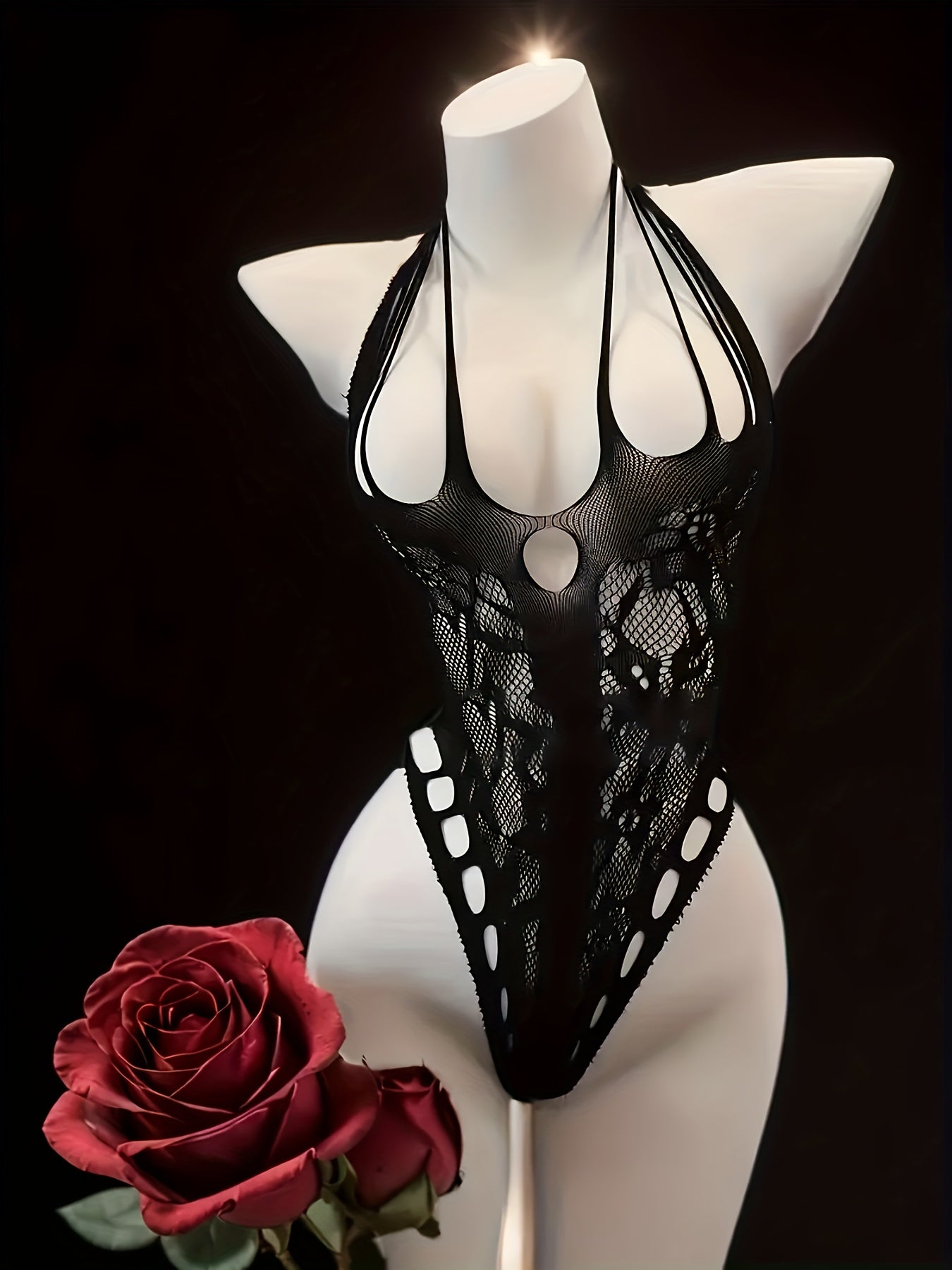 Women’s Jacquard Corset Top Light Support Hollow Knit Polyamide Elastane Lingerie