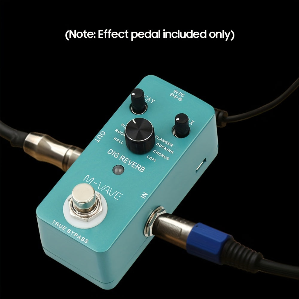 Digital Reverb Guitar Effects Pedal 9 Types USB Powered True Bypass Metal Shell