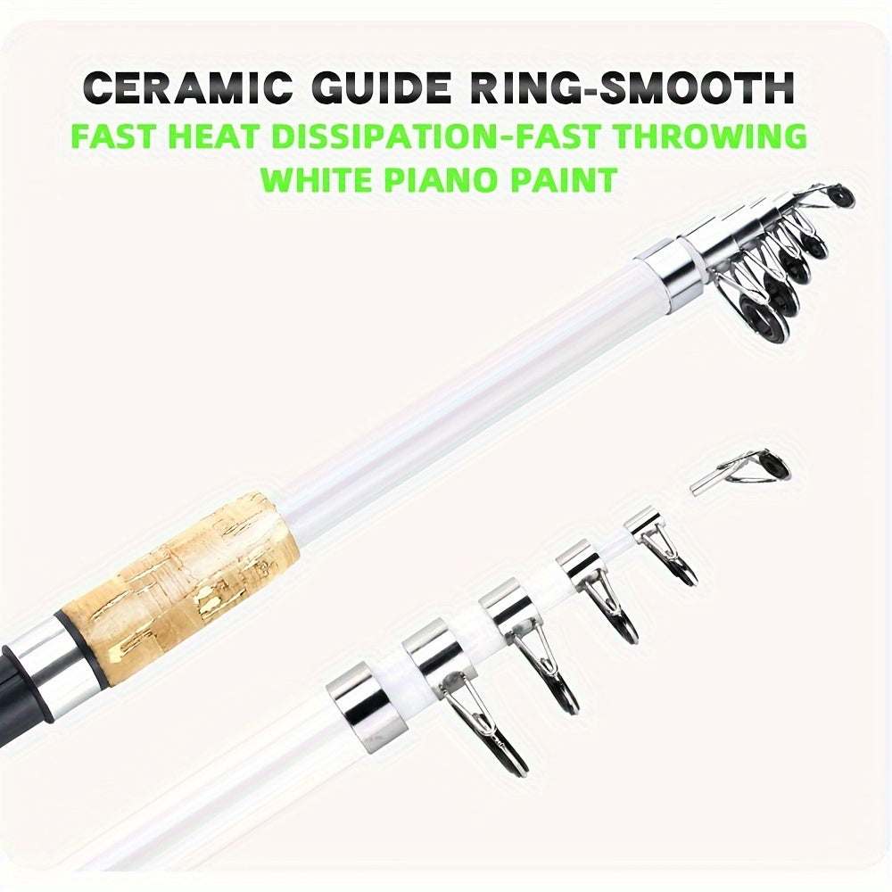 Portable Fiberglass Spinning Fishing Rod 2.1m-3.6m Travel Lightweight Durable