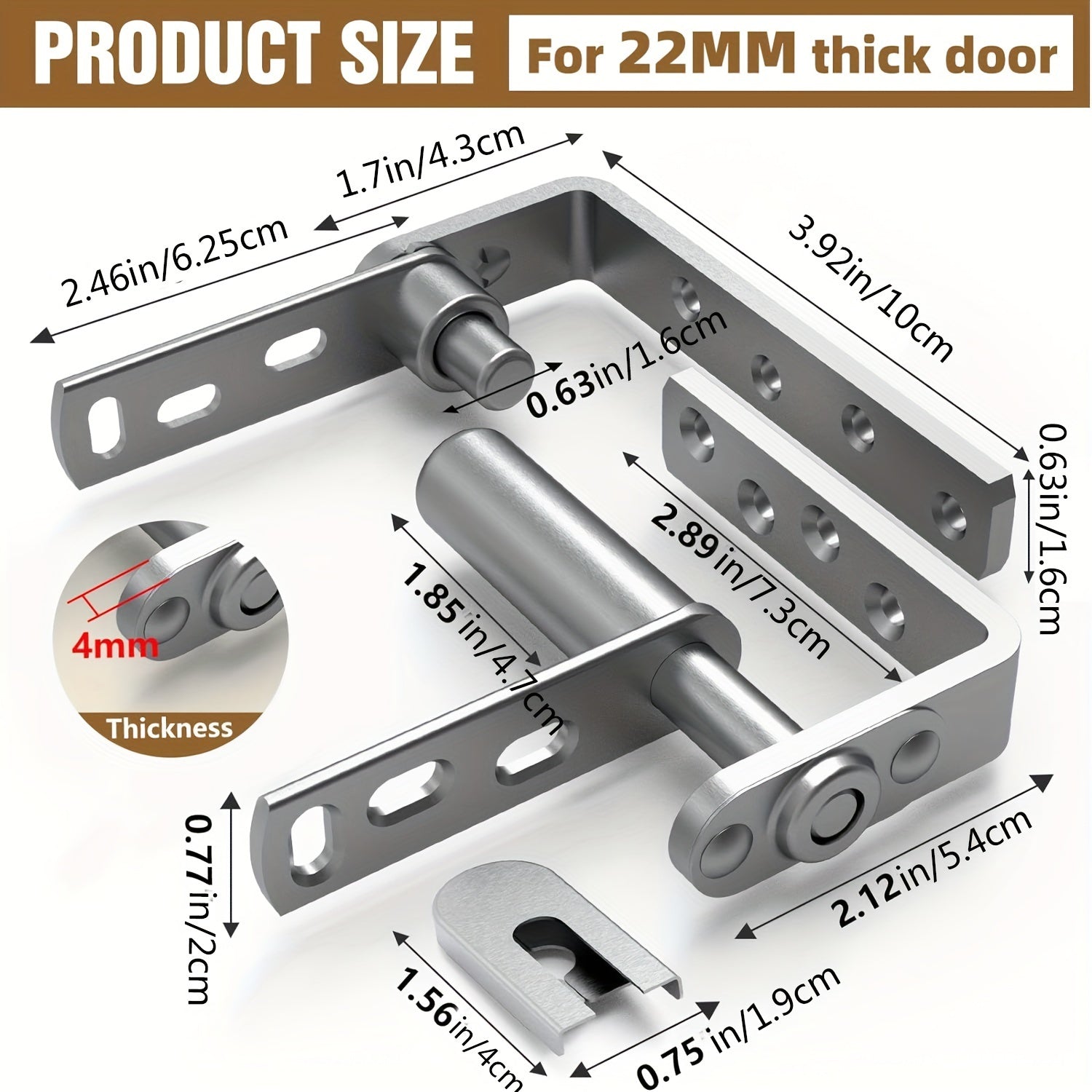 Stainless Steel Swinging Door Hinge for Saloon and Louvre Doors Heavy Duty