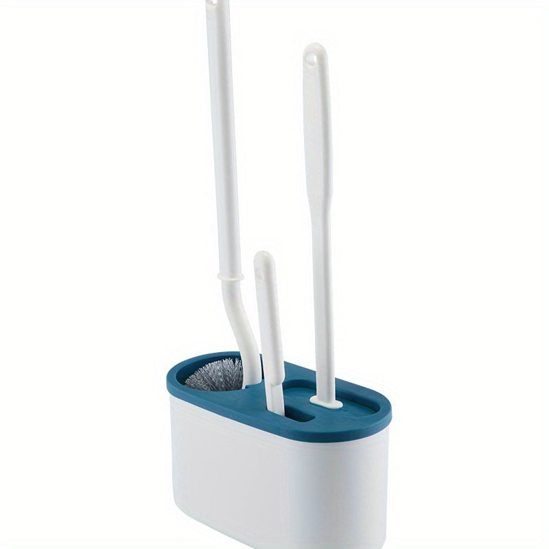 Wall-Mounted Plastic Toilet Brush Set with Holder for Home Use
