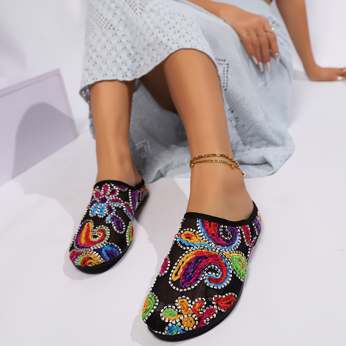 Women's Breathable Lightweight Slip-On Flats, Comfortable Versatile Shoes