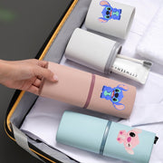Kids Plastic Travel Toothbrush Holder and Cup Set with Toothpaste Storage