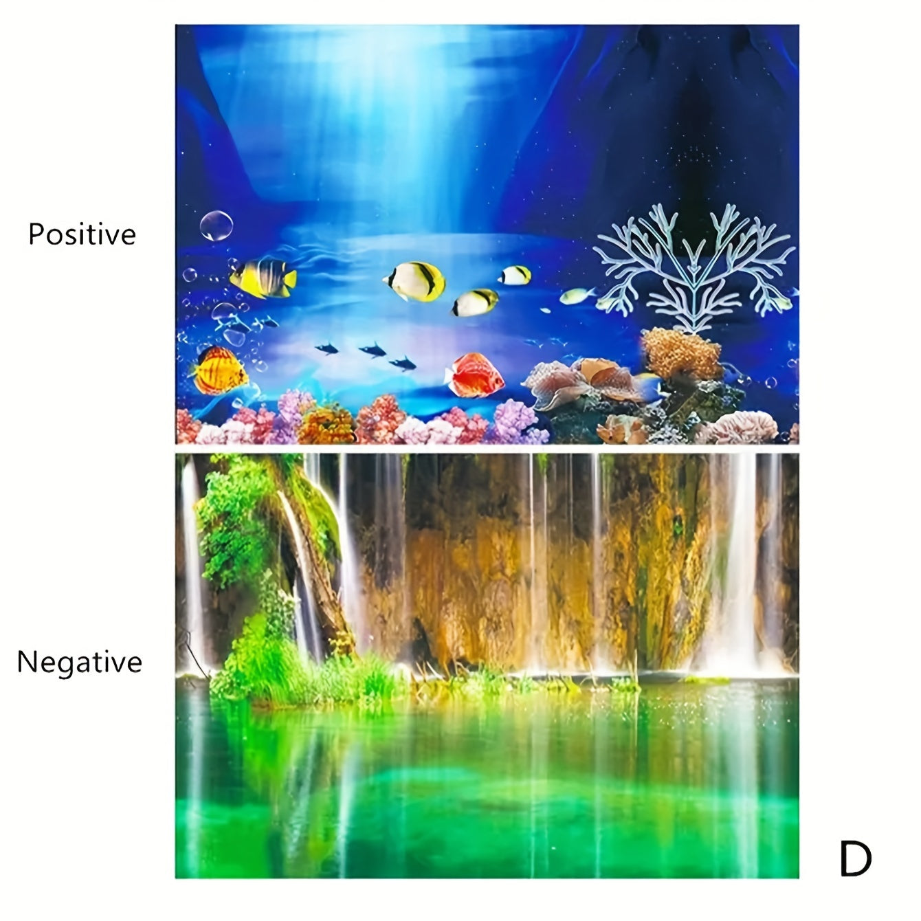 Double-Sided Aquarium Background Paper for Fish Tank Decor Waterproof HD Painting