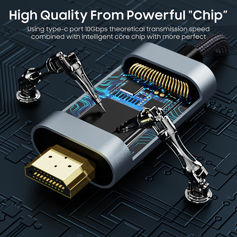 4K USB-C to HDMI Cable for MacBook Galaxy iPad Thunderbolt 3/4 Compatible