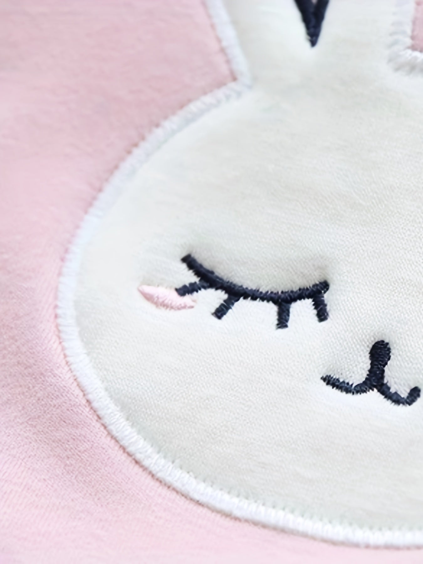 Girls' Long Sleeve Cotton Dress with Rabbit Embroidery Pink Princess Skirt Checkered Pattern Lace Trim for Girls