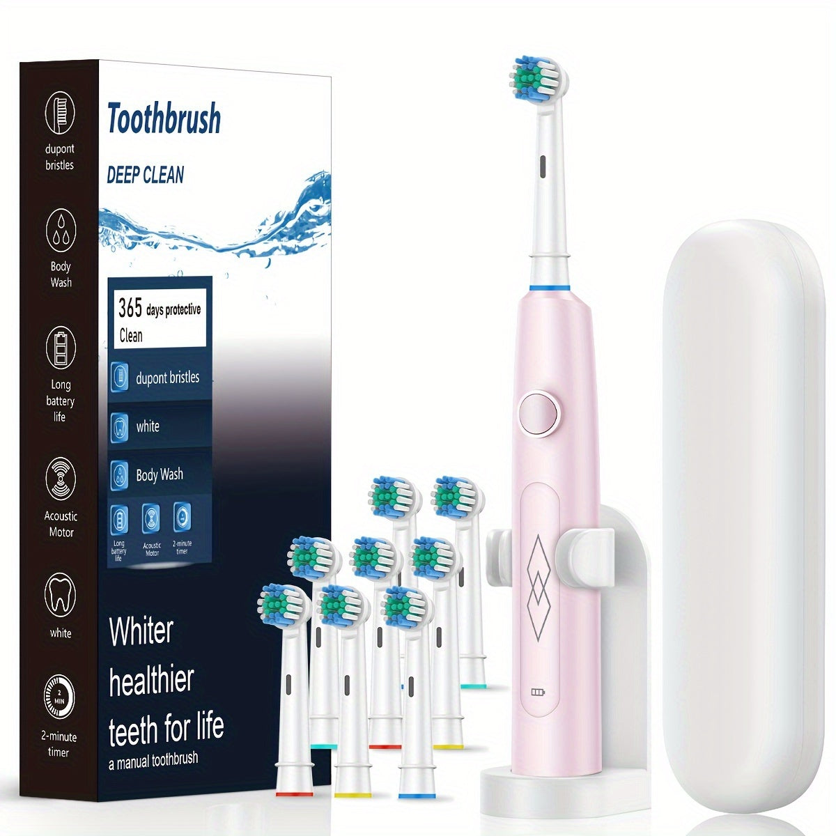 Black Sonic Electric Toothbrush for Adults with USB Rechargeable Battery and 5 Modes