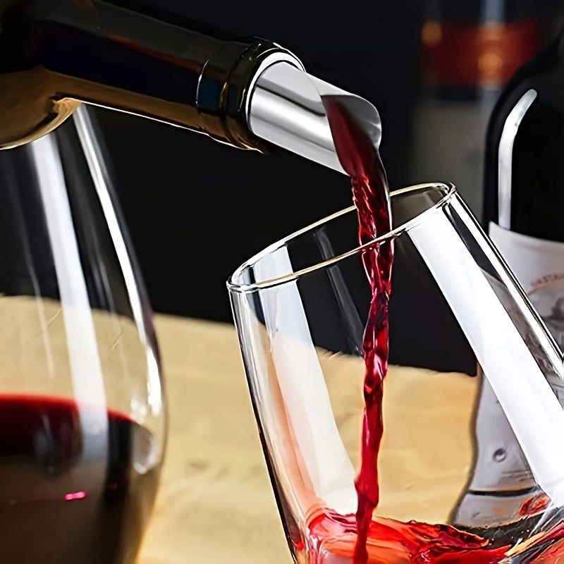 Reusable Silver Foil Wine Pour Stopper PET Material for Beverage Control