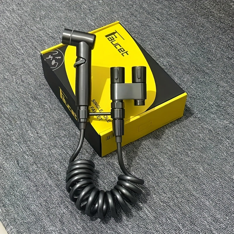 Stainless Steel Handheld Bidet Sprayer Set with Dual Mode Nozzle for Bathroom Cleaning and Toilet Flushing