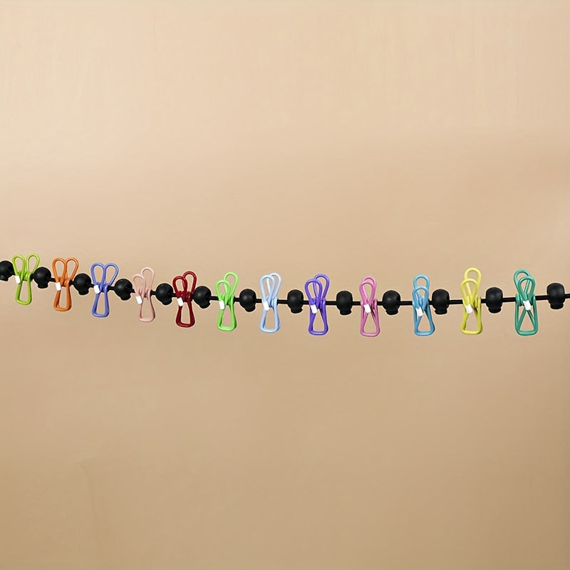 Tendedero retráctil portátil con 12 clips para lavandería en interiores y exteriores