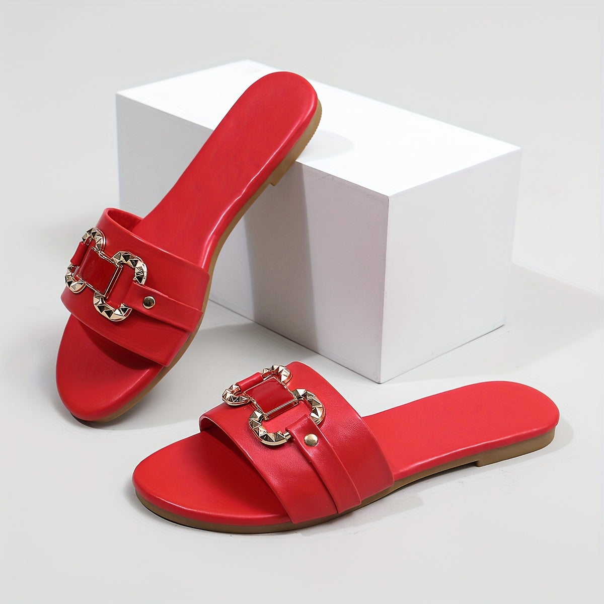 Women's Summer Flat Sandals Open Toe Slip-On Casual Beach Shoes