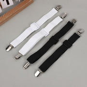 White Adjustable Bed Sheet Clips with Anti-Slip Buckles and Straps