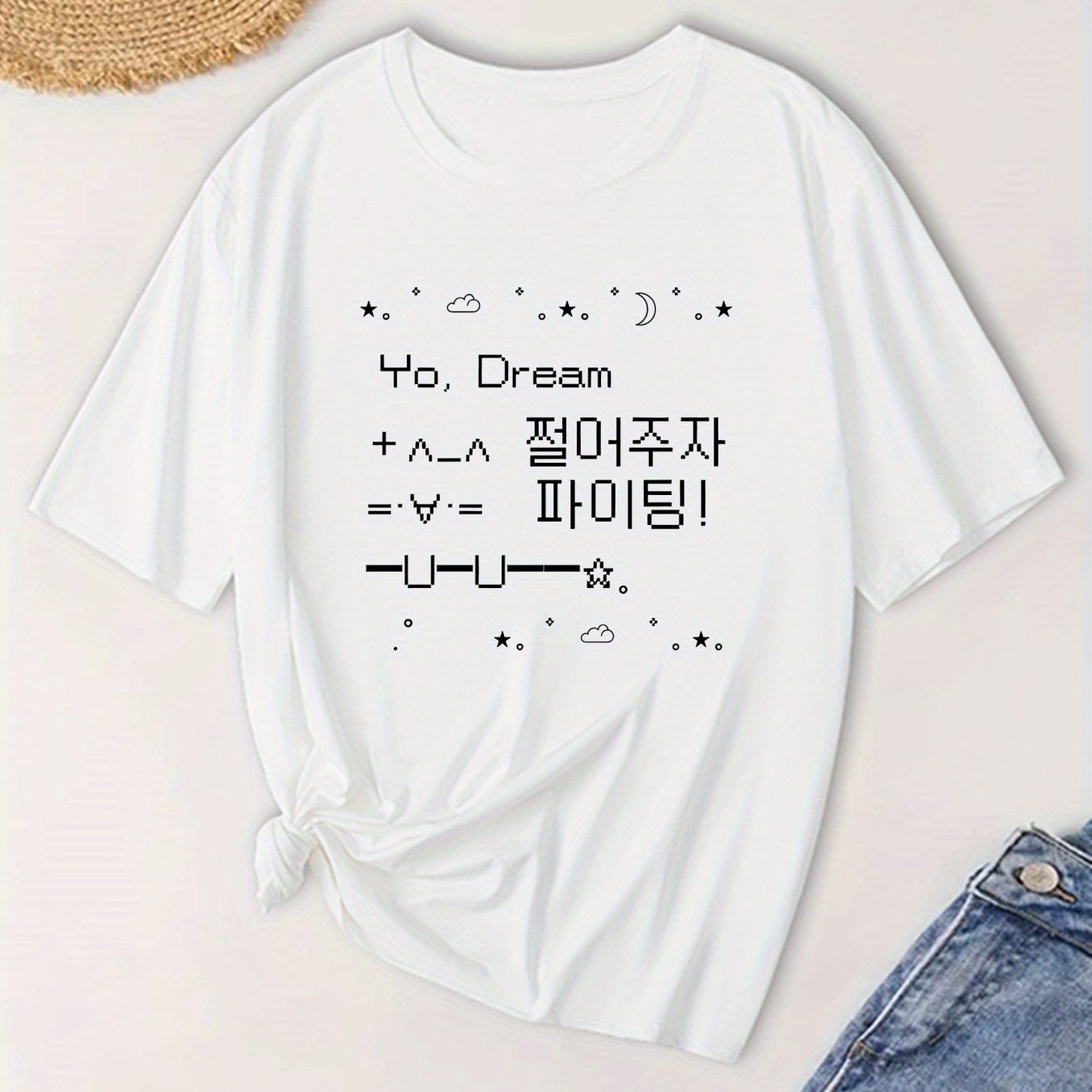 Women's Large Size T-Shirt Breathable Polyester Graphic Tee Short Sleeve