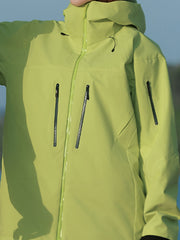 Women's Yellow Hooded Winter Jacket with Zippered Pockets and Drawstring