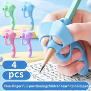 Set of 4 Silicone Pen Correctors for Improved Handwriting Posture