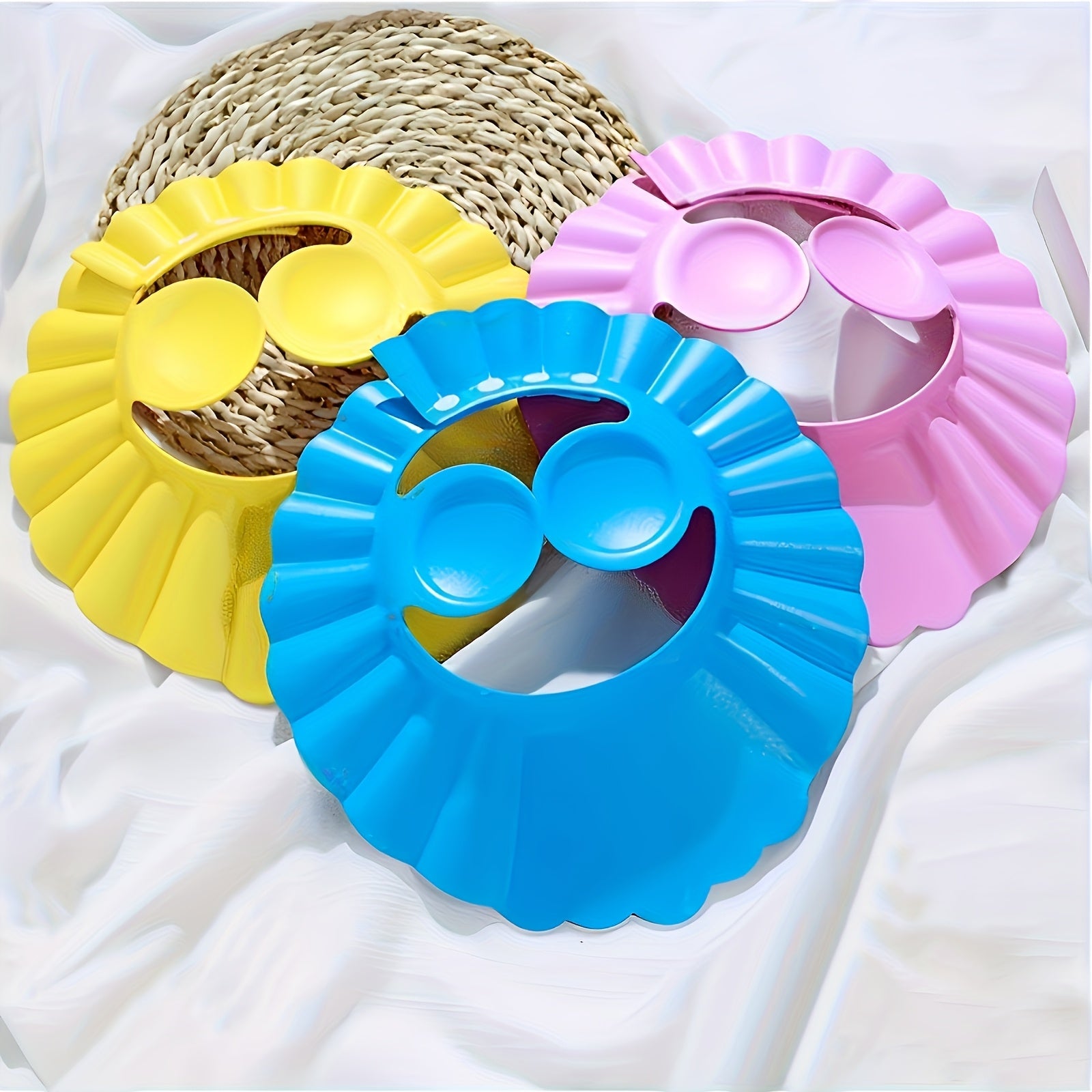 Детская водонепроницаемая пенистая шапка для ванны для детей 0-6 лет с широким козырьком и ушами