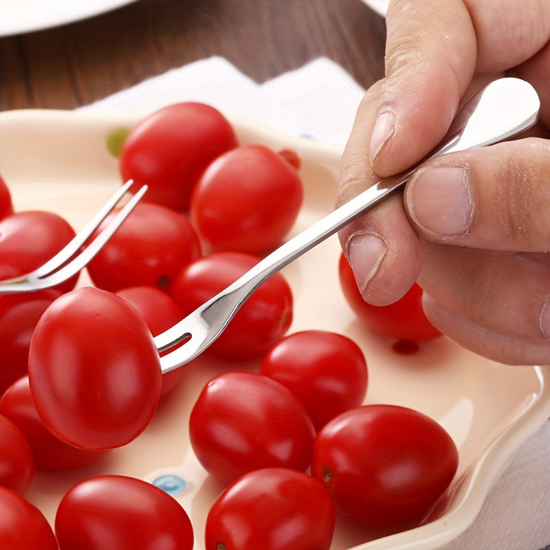 Stainless Steel Fruit Forks Set of 10 for Desserts and Pastries