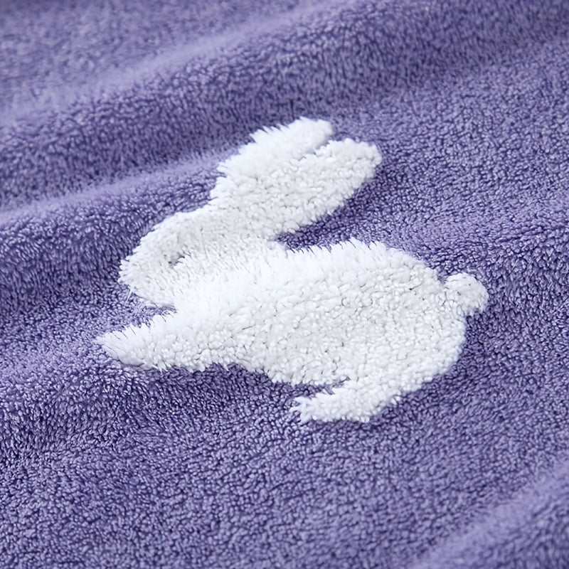 1 dona Qizilquloq Jakkard Dizayni Hammom Sochiq, 69.98*139.98 sm, Uyda Qiziqarli va Juda Yumshoq, Suvni O'zlashtiruvchi Hammom Sochiq.