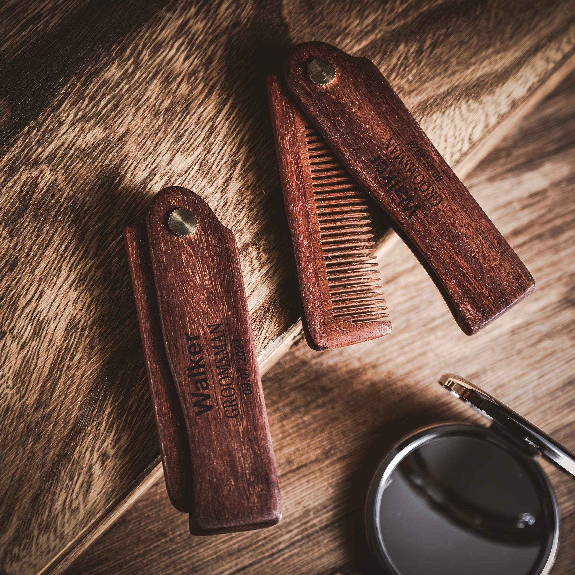 Personalized Wooden Beard Comb with Custom Engraving for Men Grooming
