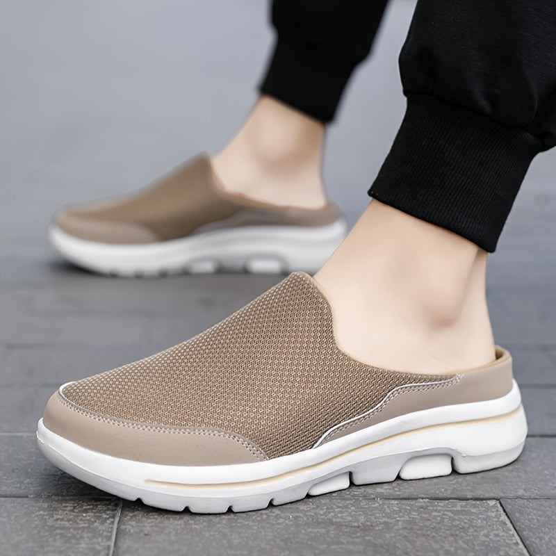 Mules de malla para hombre sin cordones para uso en interiores y exteriores, verano, casual, para caminar