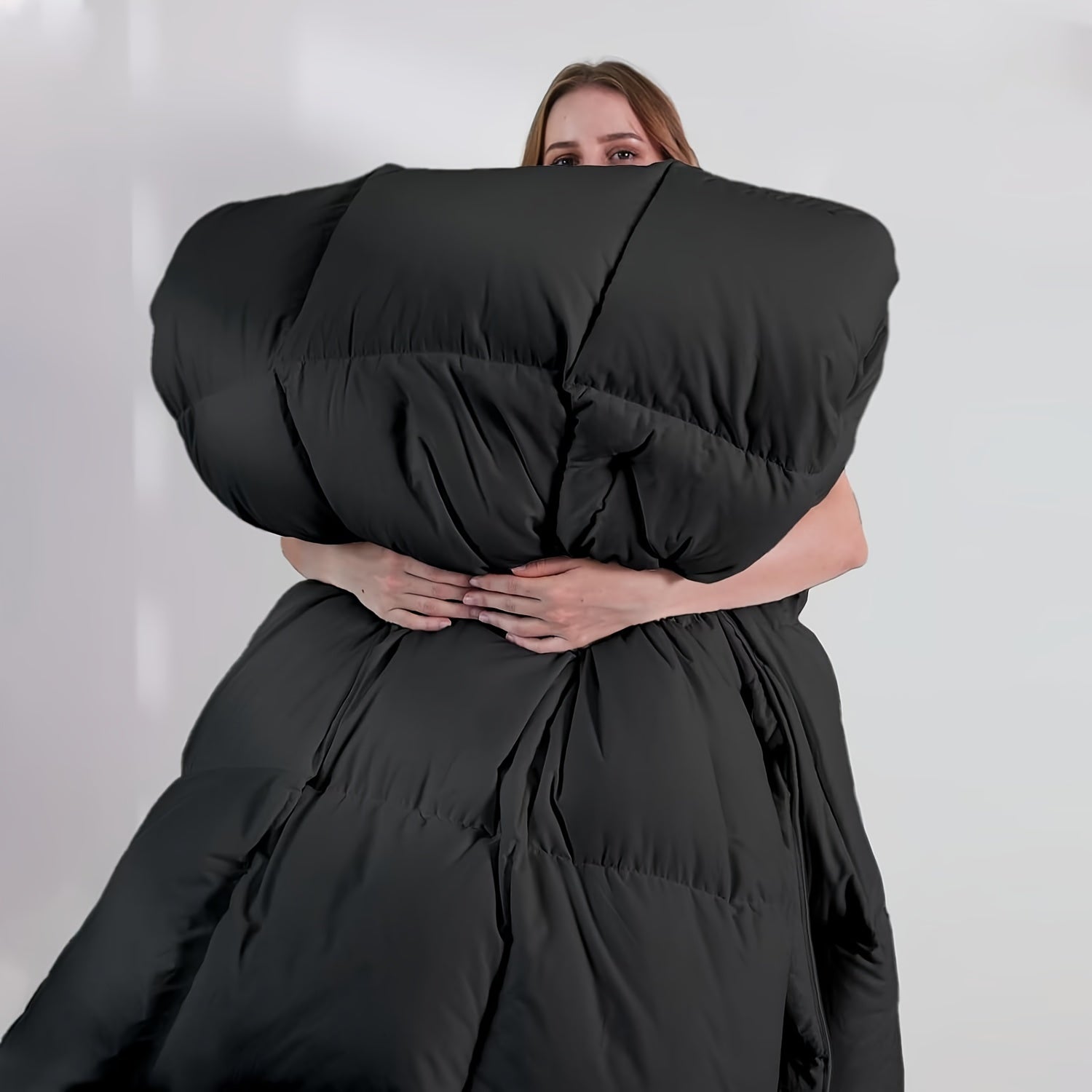 Пуховое одеяло с простеганым полиэстером на все сезоны с угловыми вкладками