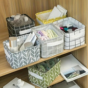 Black and White Grid Pattern Storage Basket for Home and Desk Organization