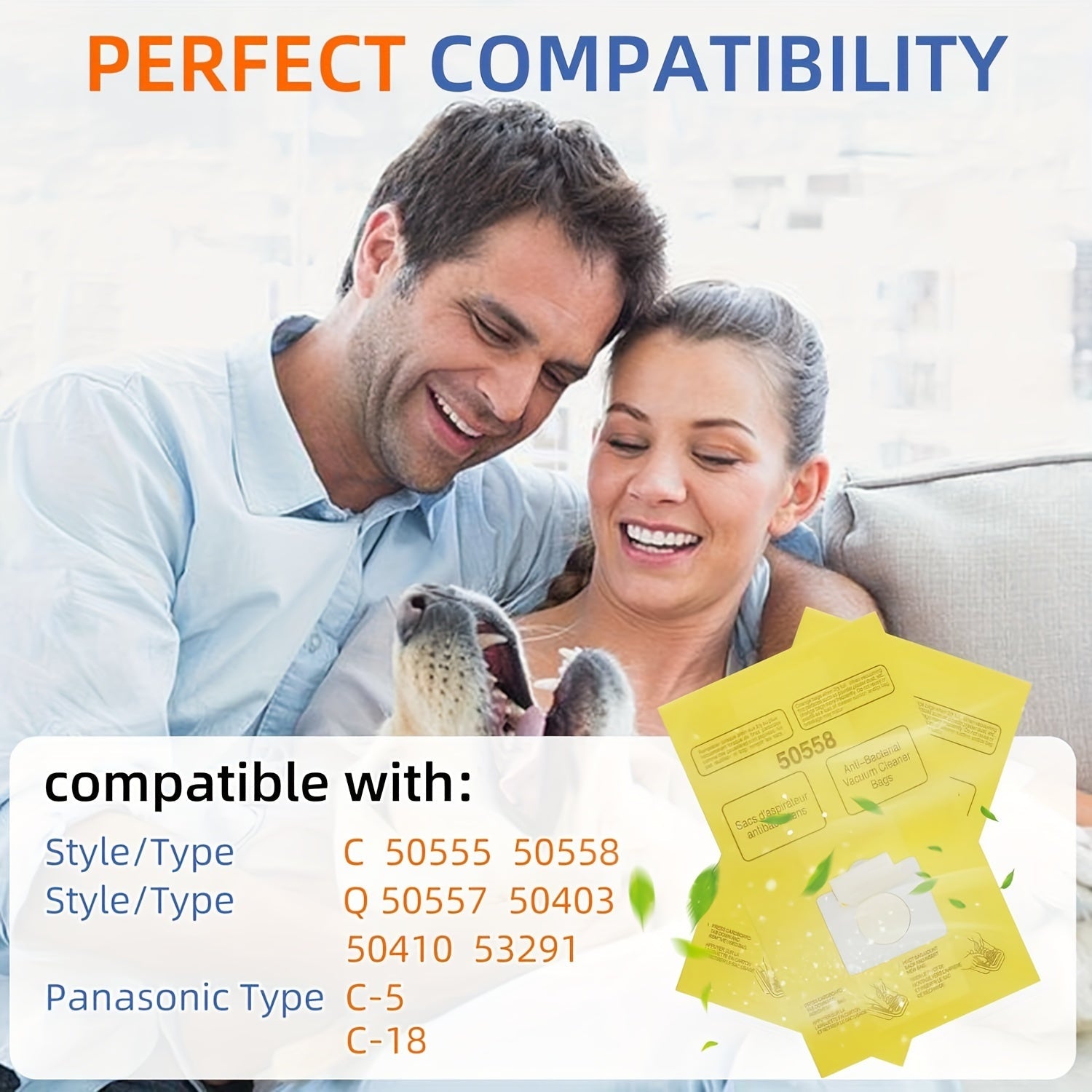 10-Pack Vacuum Cleaner Bags for Canister and Upright Models Self-Sealing Dust Bags