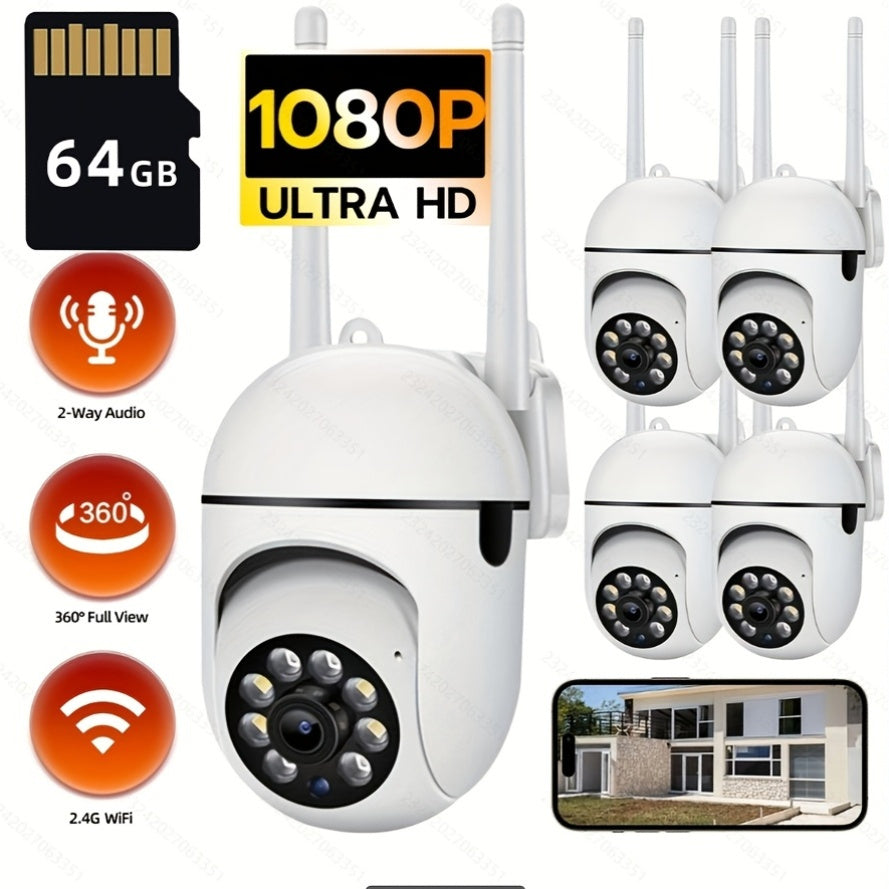 1080P Ultra HD Wi-Fi Security Camera with Pan Tilt Night Vision Two-Way Audio Indoor Outdoor