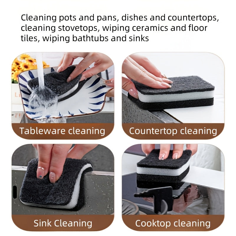 Pack of 12 Double-Sided Kitchen Cleaning Sponges, Oil-Resistant, Versatile