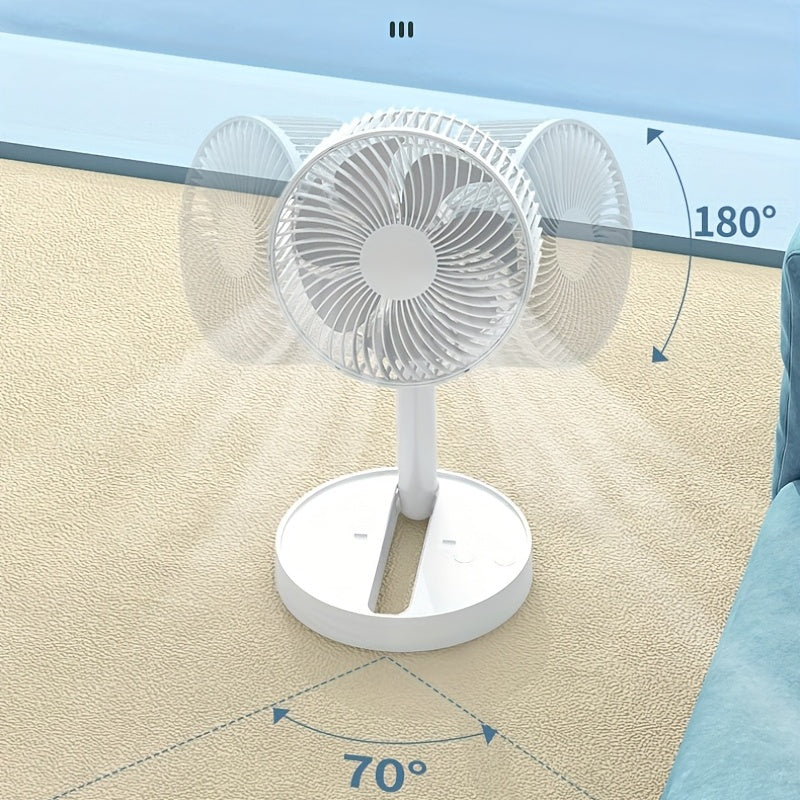 Portable Oscillating Table Fan Touch Control USB Rechargeable Compact Lightweight