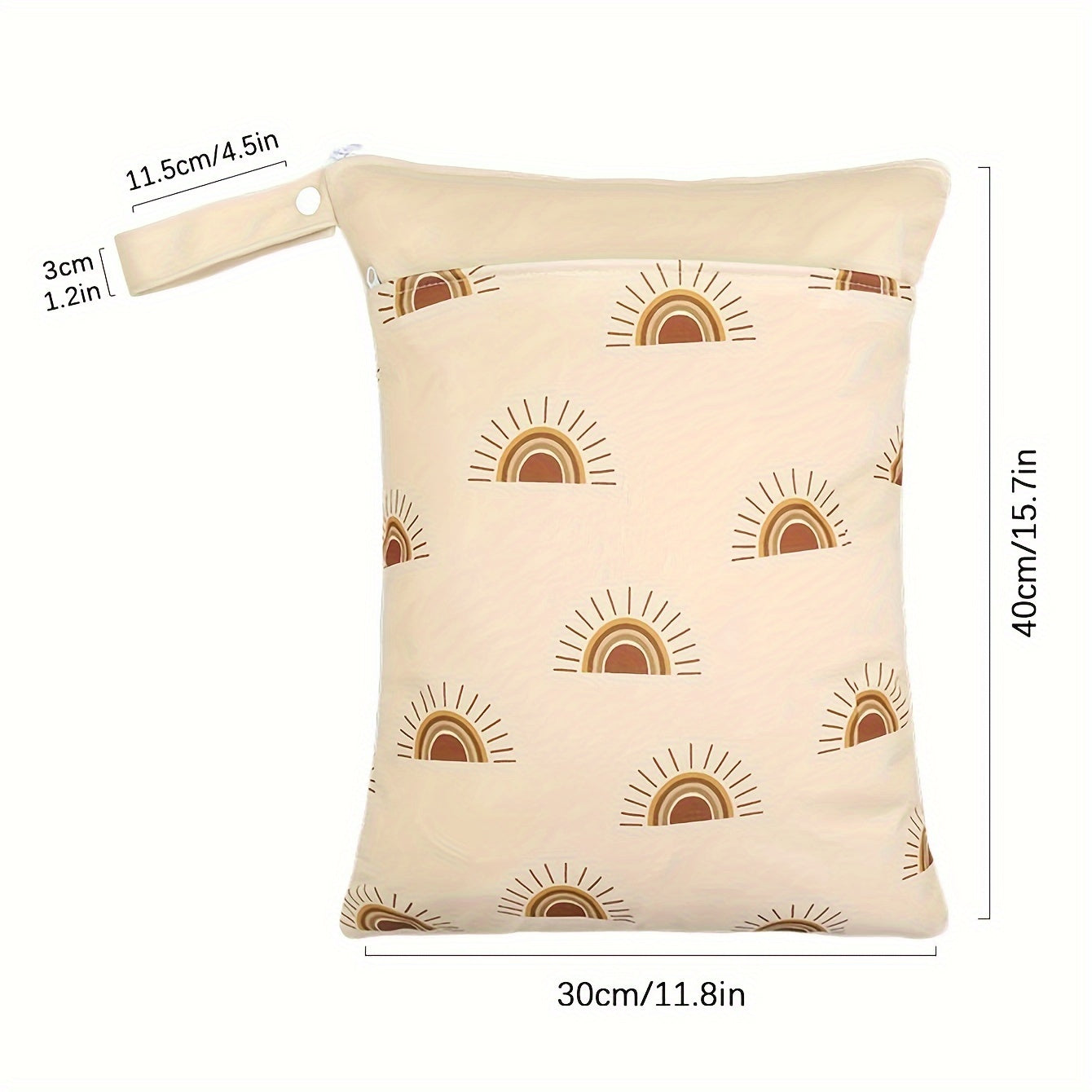 Waterproof Washable Travel Diaper Bag with Wet and Dry Compartments 30x40cm