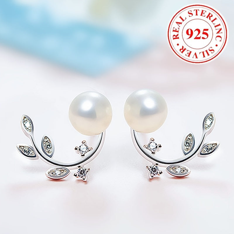 Zarif Gipoallergen 925 Sterling Silver Gul Shpanga Zirconia va Marvarid bilan bezatilgan - Ayollar uchun zamonaviy, trendy sovg'a, Har kuni kiyish va rasmiy tadbirlar uchun ideal