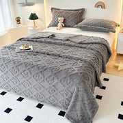 Taffeta Meadow Jacquard Blanket with Three Leaf Design Multipurpose Throw Quilt