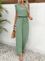 Elegant Lace Trim Shorts Set Solid Polyester Sheer No Elasticity All Seasons