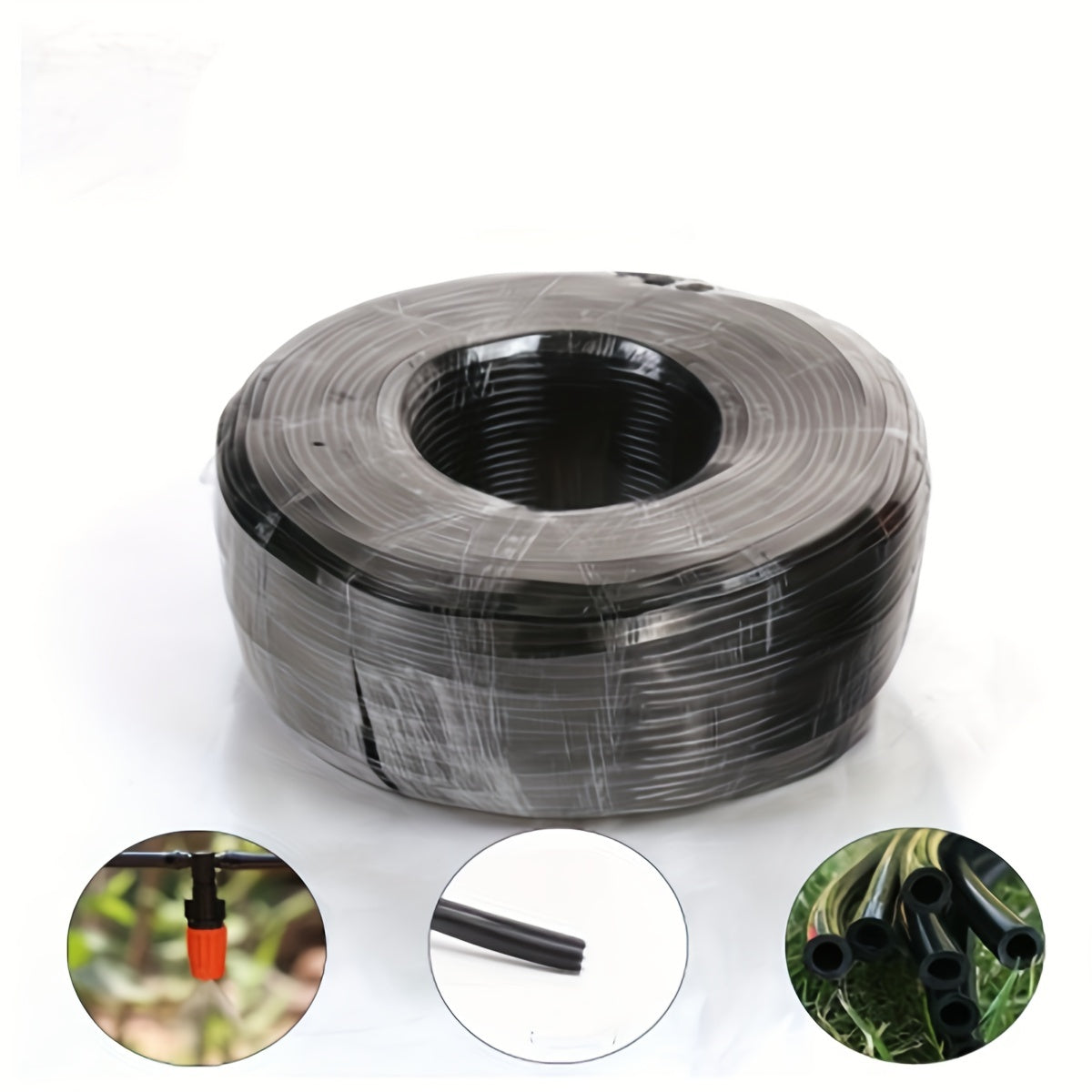 50m og'ir vaznli qora PVC bog' hovuz shlangi, tashqi foydalanish uchun ulashlar bilan