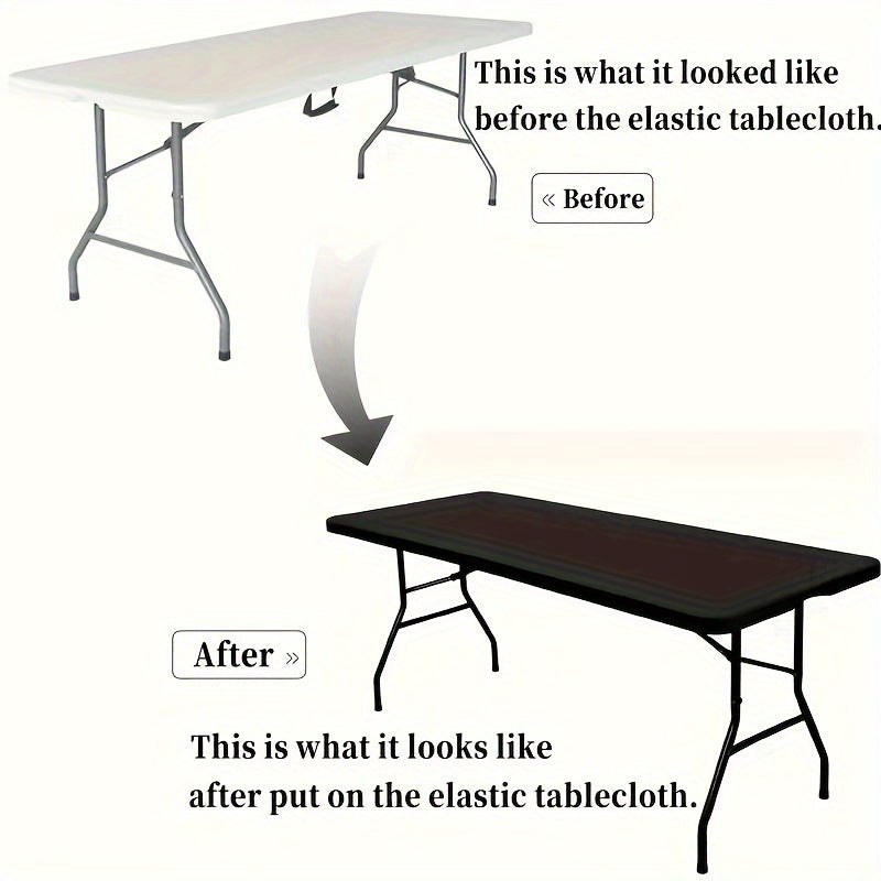 Stretch Fitted Polyester Spandex Tablecloth for 182.88cm Tables Indoor Outdoor