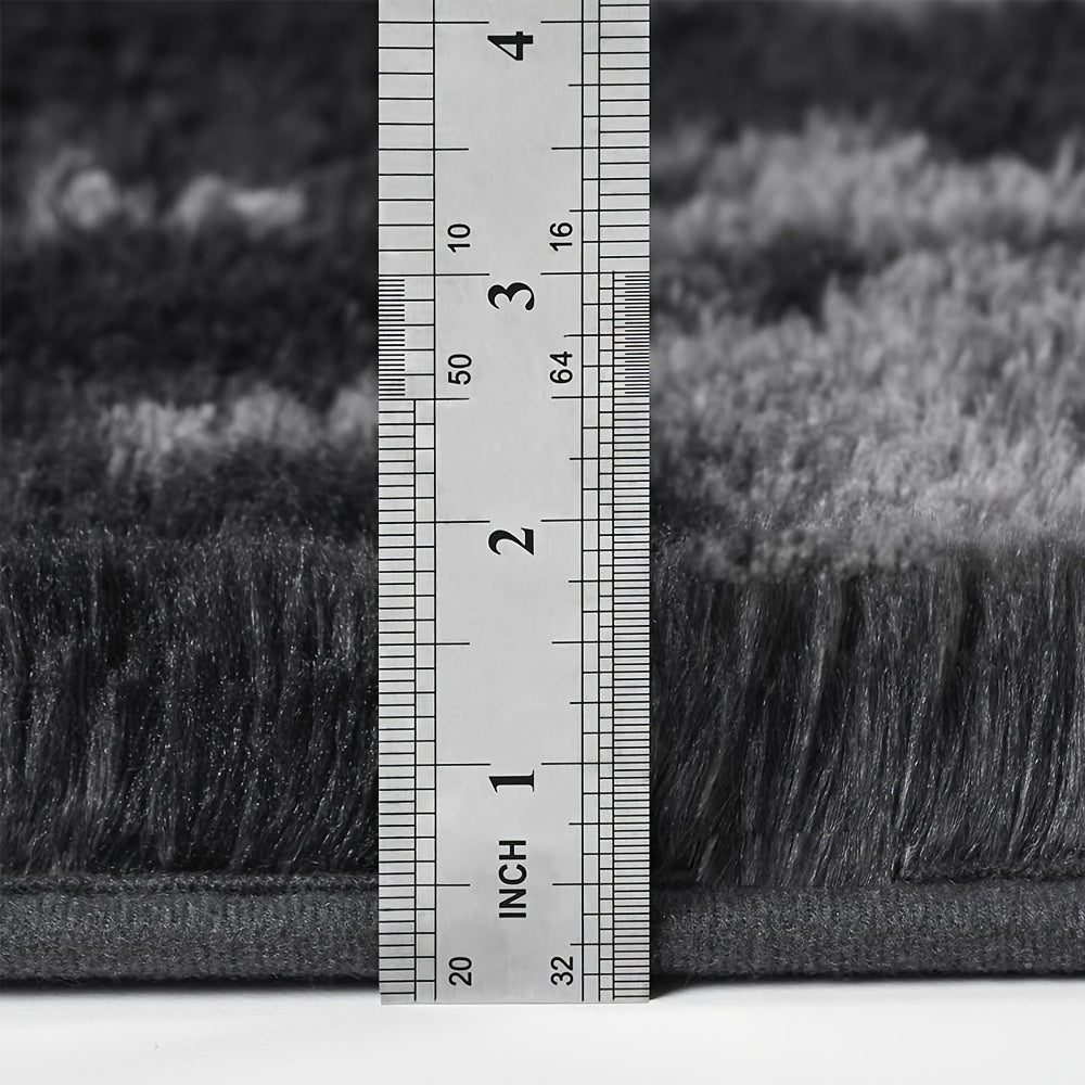 Mashina yuvish mumkin bo'lgan bo'yoq bilan bo'yalgan kulrang yumshoq yotoq yonidagi gilam - Talabalar yotoqxonasiga yoki uy bezatish uchun mukammal