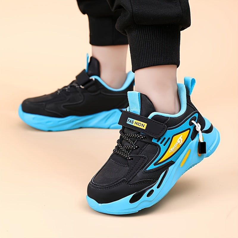 Boys Breathable All-Season Casual Sneakers with Low Top PU Upper and EVA Sole